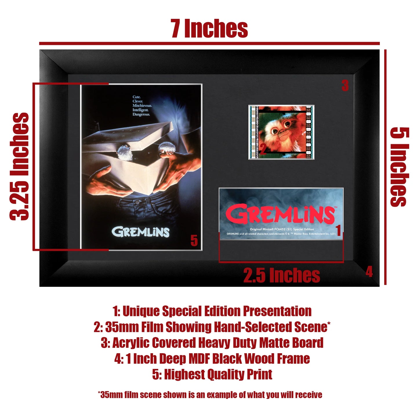 Gremlins (Movie Poster Artwork) Minicell FilmCells Framed Desktop Presentation