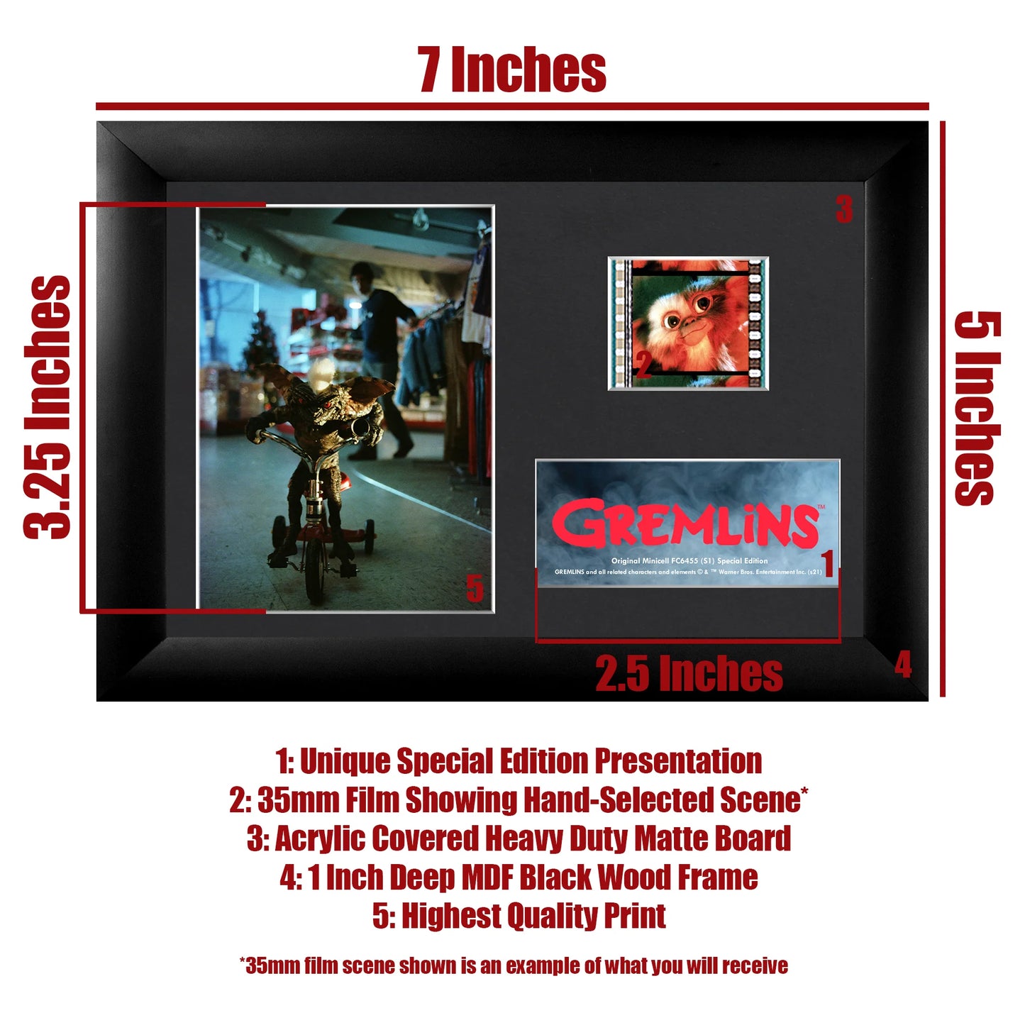 Gremlins (Stripe) Minicell FilmCells Framed Desktop Presentation
