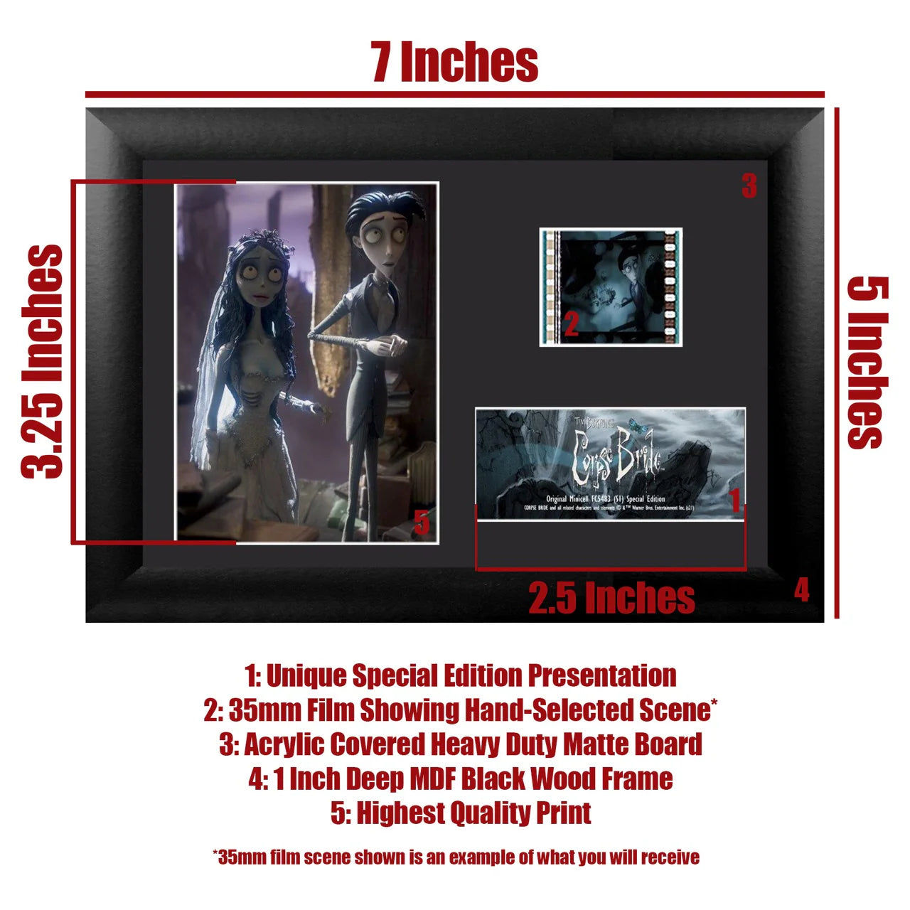 Tim Burtons Corpse Bride (Victor & Emily) Minicell FilmCells Framed Desktop Presentation