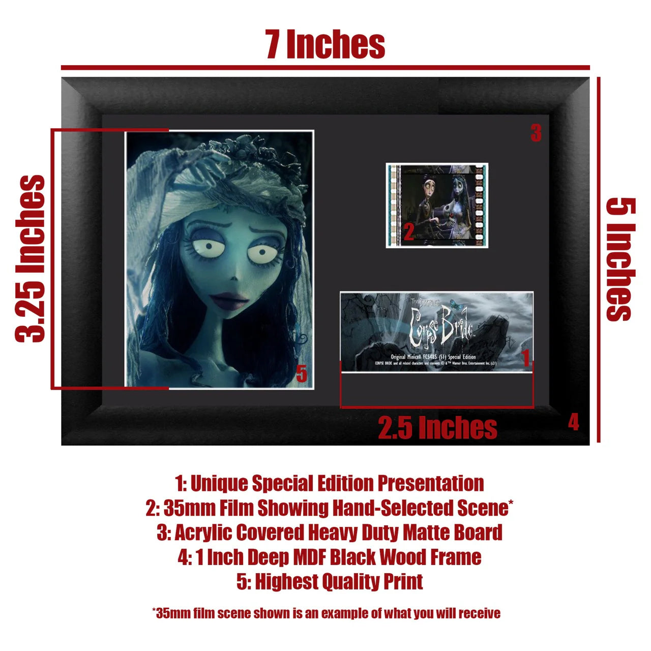 Tim Burtons Corpse Bride (Emily) Minicell FilmCells Framed Desktop Presentation