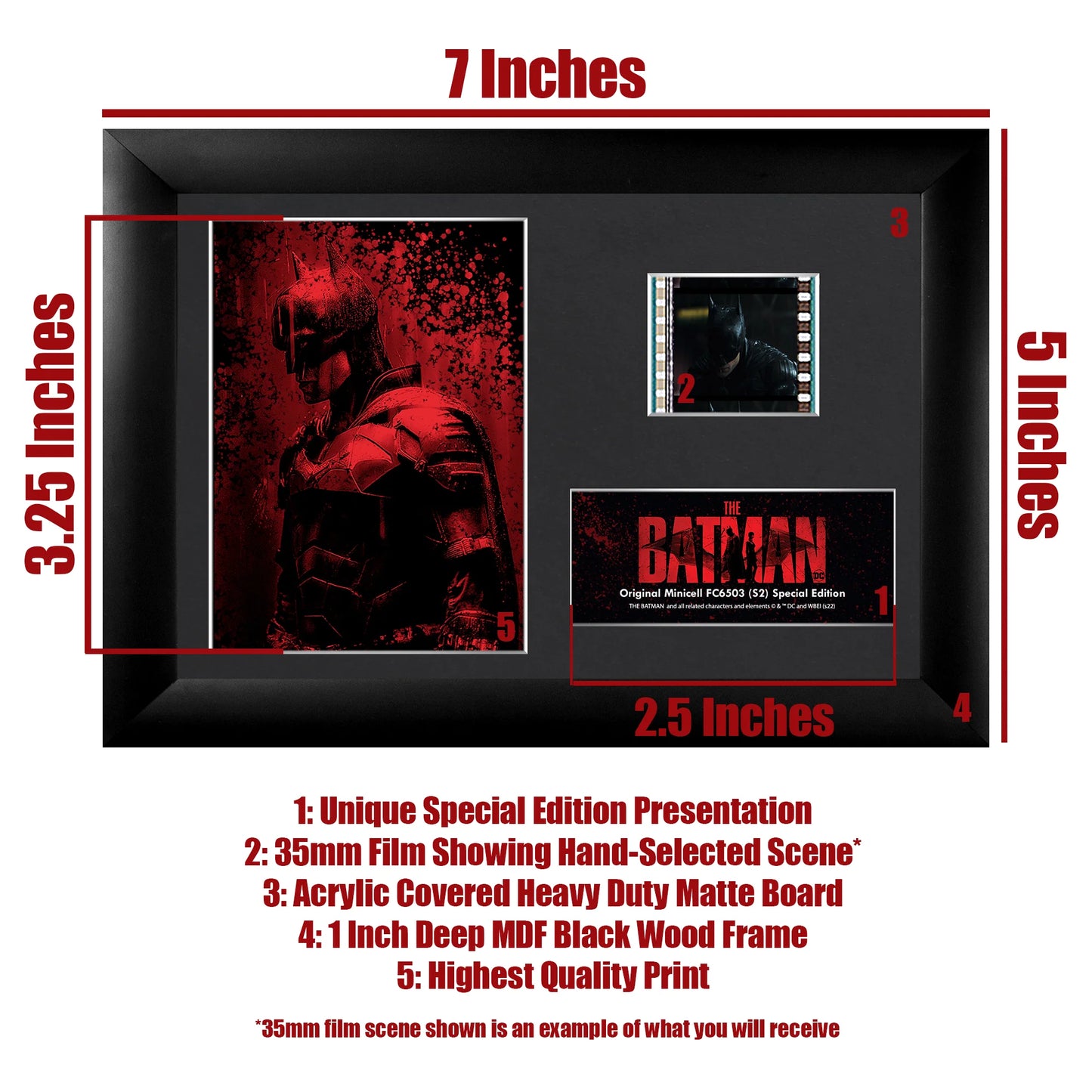 The Batman (Red Rain) Minicell FilmCells Framed Desktop Presentation