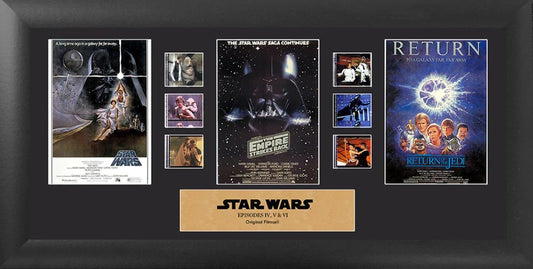 Star Wars Episodes IV, V, VI: Mixed Trio Framed FilmCells Presentation