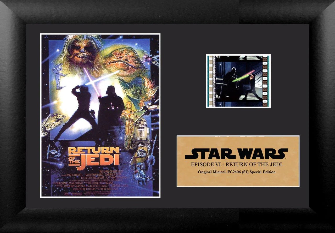 Star Wars Episode VI Return of the Jedi Authentic Minicell FilmCells Framed Desktop Presentation