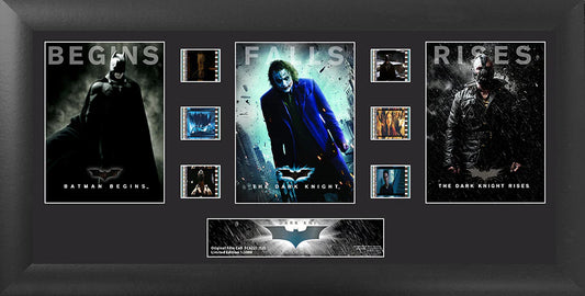 Batman: The Dark Knight Trilogy (Rise and Fall) Limited Edition Trio Framed FilmCells Presentation